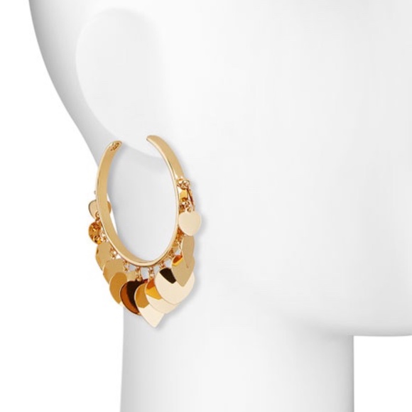 1.5 Natasha Heart Charm Hoop Earrings